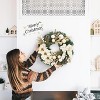 Coucheta 24 Inch Pre-Lit Christmas Wreath - Battery Operated Lighted Xmas Door Wreath with Ball Ornaments for Fireplace Decor, White - 4 of 4