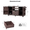 GlasFlength Decorative Storage Cabinets,Compact Outdoor Storage,Prep Cart,Mobile,Brown,34.25"*25.2"*12.99" - 4 of 4