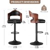 BABYYER Bar Stools Set of 2, Adjustable Height Swivel Bar Stools, with Back & Footrest, PU Leather Barstools, for Dining Room Kitchen - 3 of 4