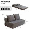 Foldable Corduroy Sofa Bed Sleeper Chair with Pillow,Convertible Twin Floor Mattress Couch with Backrest for Small Spaces-Cuddlewood - 4 of 4