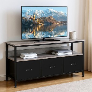 39" TV Stand Dresser with 2 Fabric Drawers, Modern Entertainment Center for 50" TVs, Living Room Storage Cabinet - 1 of 4