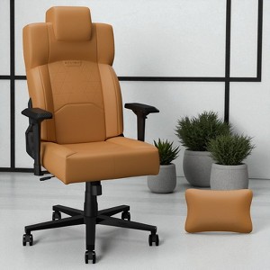 Mshliw Ergonomic Gaming Office Chair with Lumbar Support, Flip-Up Arms, Headrest, PU Leather High Back Desk Chair for Adults & Teens - 1 of 4