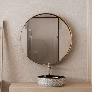 CAVINAS 31.5" Round Recessed Bathroom Storage Cabinet with Mirror,Metal Frame Mirrored Wall Mounted Cabinet with Adjustable Shelves - 1 of 4