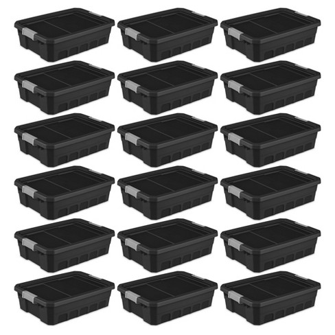 Homz Heavy Duty Modular Stackable Storage Tote Containers With Latching  Lids : Target