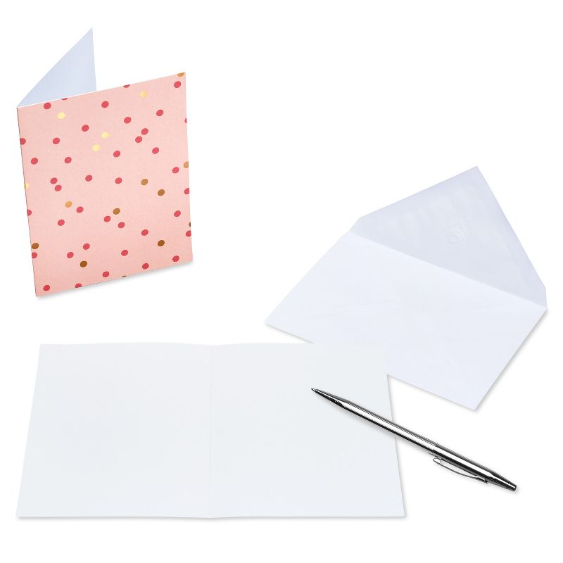 10ct Blank Note Cards Polka Dots Pink, 4 of 8