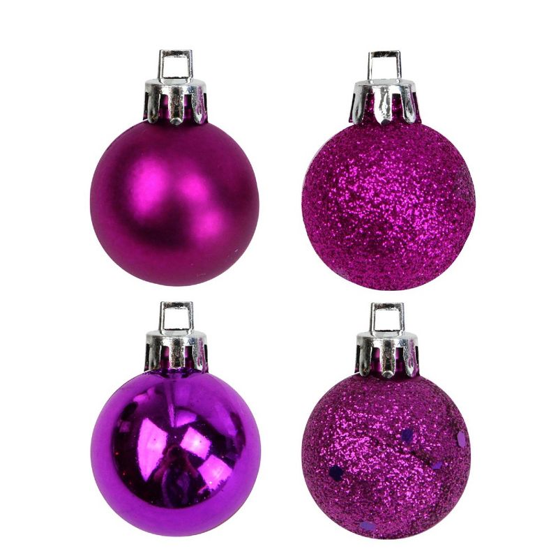 Northlight 18ct Shatterproof 4-Finish Christmas Ball Ornament Set 1.25" - Pink, 2 of 3