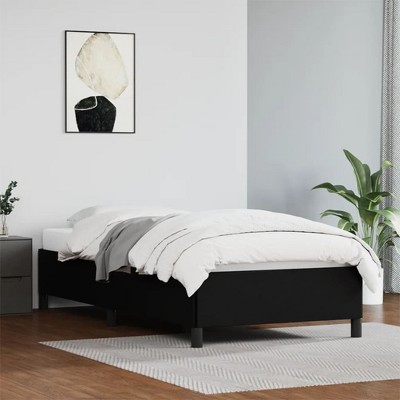 vidaXL Bed Frame Black 39.4 in.x79.9 in. Twin XL Faux Leather