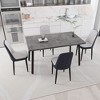 5-Piece Expandable Dining Set with Rectangular Table and 4 PU Armless Chairs - 2 of 4