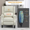 Linen Massage Recliner Chair with Heat, Push Back Recline, and Footrest - 4 of 4
