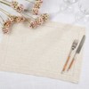 Saro Lifestyle Linen Blend Toscana Double Hemstitched Placemat (Set of 12), 14"x20", Natural - 4 of 4