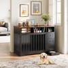 48'' Farmhouse Dog Kennel Furniture – Heavy-Duty Crate (End Table Style) with Dog Bowl & Storage Drawers, for Medium/Small Dogs - 3 of 4