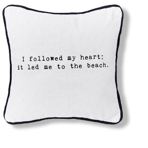 C&F Home I followed my heart to the beach 10" x 10" Printed Small Petite Throw Pillow - 1 of 2