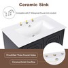 60" Double Bathroom Vanity with Ceramic Sinks, 2 Cabinets, 2 Drawers, Soft-Close Doors, Freestanding Vanity - 4 of 4