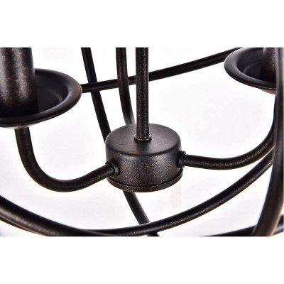 Octavia Dark Brown Metal 3-Light Pendant Lamp with Adjustable Chain