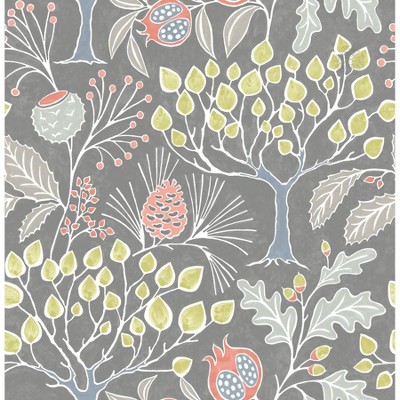 NuWallpaper Brewster Groovy Garden Peel & Stick Wallpaper Gray