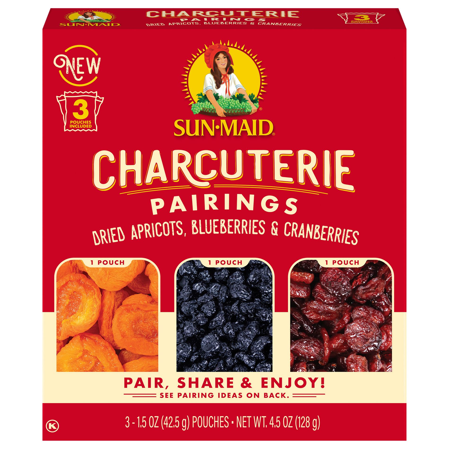 Sun-Maid Apricots, Blueberries & Cranberries Charcuterie Kit - 4.5oz