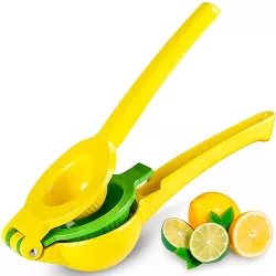 Zulay Metal 2-In-1 Lemon Lime Squeezer - Hand Juicer Lemon Squeezer - Max Extraction Manual Citrus Juicer