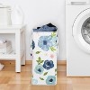 Sweet Jojo Designs Girl Foldable Laundry Hamper with Handles Watercolor Floral Navy Blue And Pink - 3 of 4
