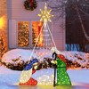 Tangkula 6 ft Nativity Scene Set Pre-Lit Christmas Scene w/ 240 LED Lights & 6 lightening Modes - 2 of 4