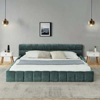 GDFStudio Olivia Chenille Upholstered Tufted Bed with Headboard