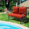 Tangkula 2-Person Outdoor Patio Glider Bench Swing Seat Bench w/ Seat & Back Cushions - 4 of 4