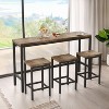 DOMETOUR Long Dining Table Set with 3 Stools, Easy Assembly, Natural - 2 of 4