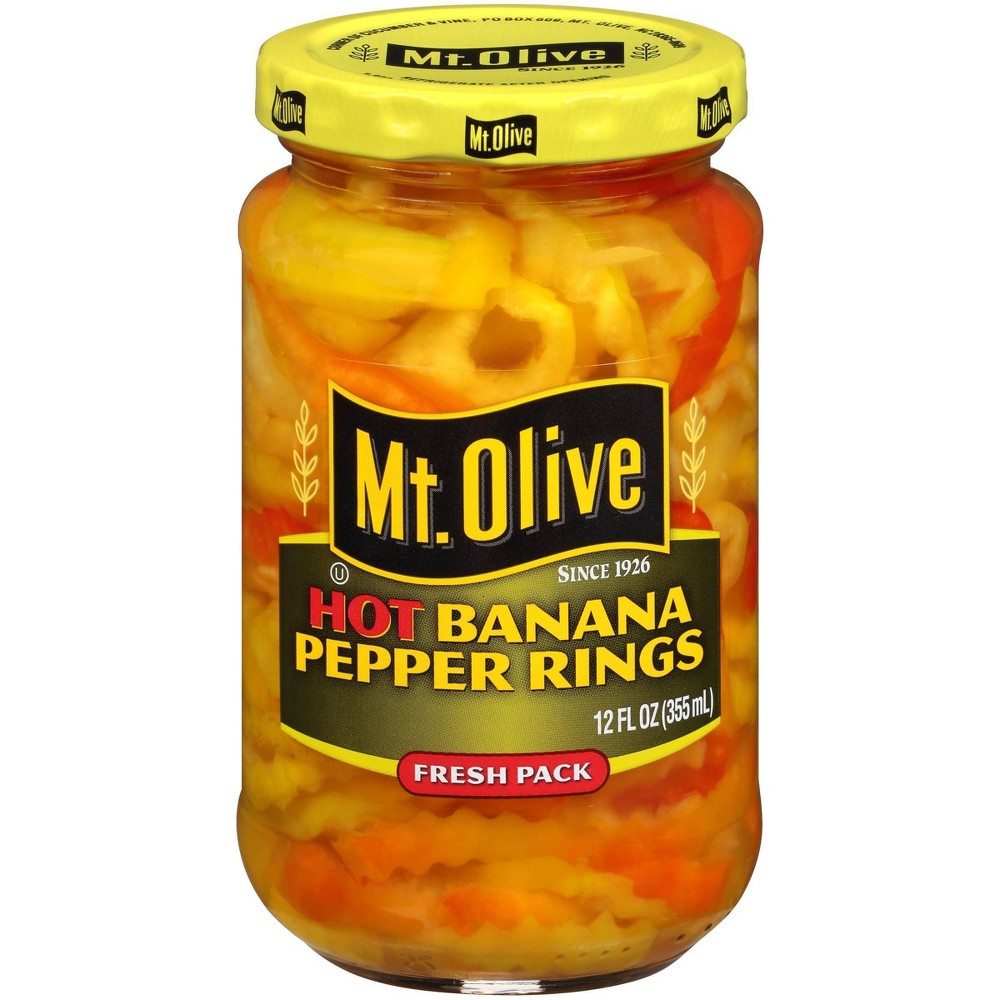 UPC 009300001014 product image for Mt. Olive Hot Banana Pepper Rings - 12oz | upcitemdb.com