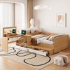 Full Size Daybed Sofa Bed, Wooden Platform Bed Frame with 6 Drawers, Shelves & Dressing Table - ModernLuxe - 2 of 4