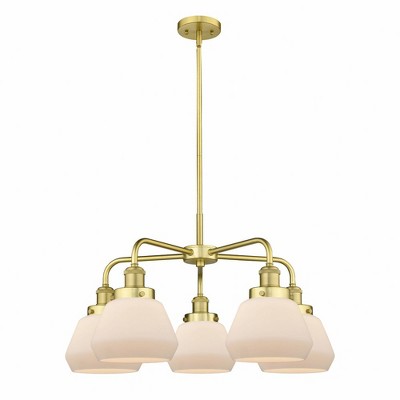 Fulton - 5 Light Stem Hung Chandelier In Art Deco Style-13.5 Inches Tall and 24.5 Inches Wide