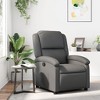 vidaXL Gray Faux Leather Manual Recliner Chair - Wingback Reclining Armchair for Elderly with Side Pocket and Padded Support - 2 of 4