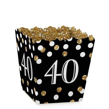 Big Dot of Happiness Adult 40th Birthday - Gold - Party Mini Favor Boxes - Birthday Party Treat Candy Boxes - Set of 12
