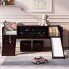 NicBex Twin Size Bunk Bed Loft Bed Pine Frame Bed Frame with 2 Storage Boxes, 3 Blackboard, Guardrails, Slide and Climbing Frame - 2 of 4