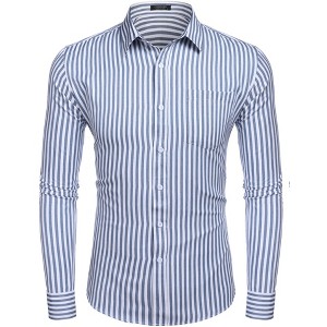 COOFANDY Men's Casual Button Down Shirt Long Sleeve Linen Chambray Shirt - 1 of 4