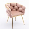 28.7'' Velvet Upholstered Modern Single Accent Chair with Gold Metal Legs, Multiple Color Options and Ergonomic Cotton Cushion - 4 of 4