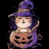 Men's Design By Humans Spooky Kitty Funny Cute Magic Halloween By EduEly T-Shirt - image 2 of 4