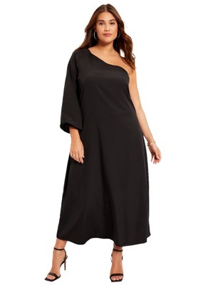 June + Vie By Roaman's Women's Plus Size One-shoulder Dress : Target