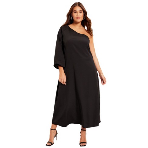 June + Vie By Roaman's Women's Plus Size Ruffled Shirt Dress : Target