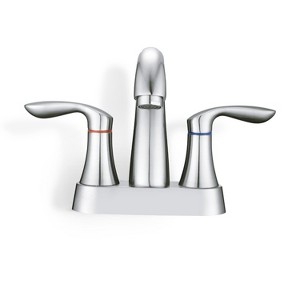 PROOX 4 in. Centerset Double Handle High Arc Bathroom Faucet with Drain Kit Included - 1 of 4