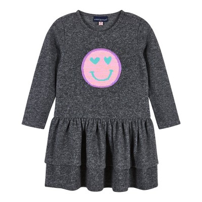 Andy & Evan Toddler Girls Hacci Dress W/sequin Graphic : Target