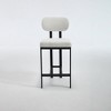 SKRAN 26" Modern Upholstered Fabric Counter Height Barstools Set of 2, With Backrest, Metal Legs for Dining Room, Living Room, Pub - 2 of 4