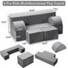 Multi-color Kids Couch, 6pcs Play Couch with Washable and Durable Covers Foam Modular Play Couch Convertible Sofa for Kindergarten Playroom Bedroom - 2 of 4