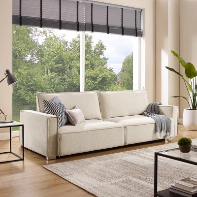 Nebula Vortex 99.6" W Comfort & Modern Square Arm Sofa with Two-Position Sliding Reclining Back