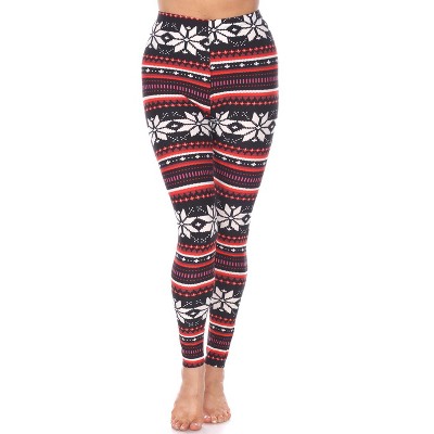 Women's One Size Fits Most Printed Leggings - One Size Fits Most - White Mark