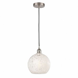 White Mouchette - 1 Light Cord Hung Mini Pendant In Modern Style-11.75 Inches Tall and 10 Inches Wide - 1 of 1