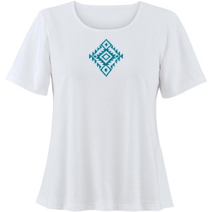 Collections Etc Aztec Embroidered Top - 1 of 4