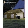 Heavy Duty Carport Canopy, 12x20 FT Outdoor Metal Garage Shelter with Removable Sidewalls & Doors, Portable Storage Shed - 4 of 4