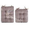 NewHome"2Pcs Rocking Chair Cushion Set with Non-Slip Ties, Polyester Fiber Filling for Comfort & Support"BeigeBlueCoffee&Grey - 3 of 4