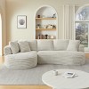 120.9" Oversized Modern Curved Corduroy Sectional Sofa with Throw Pillows, L-Shaped Sleeper Couch for Living Room or Family Lounge – The Pop Home - 2 of 4