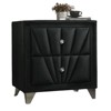 Sapphtopaz Upholstered Nightstand with 2 Drawers Glass Top Side Table with Crystal-like Knobs & Chrome Legs End Table for Bedroom,Living Room - 4 of 4