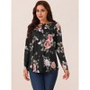 Seta T Women's Loose Fit Long Sleeve Casual Floral Printed Henley V Neck Tunic Tops - image 3 of 4